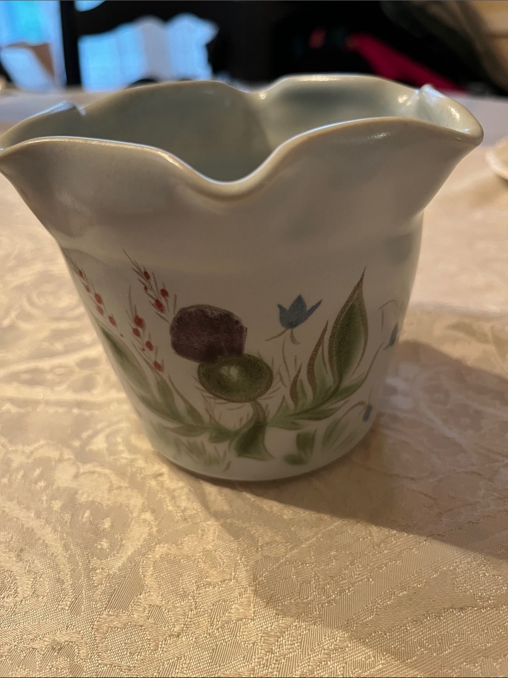 Buchan Scottish Stoneware Flower Pot Thistleware 172 in EUC